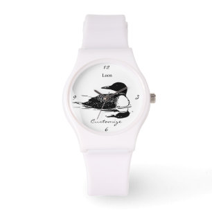 Loon Swimming Bird Art Thunder_Cove Watch