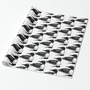 Loon Swimming Bird Art Thunder_Cove Wrapping Paper