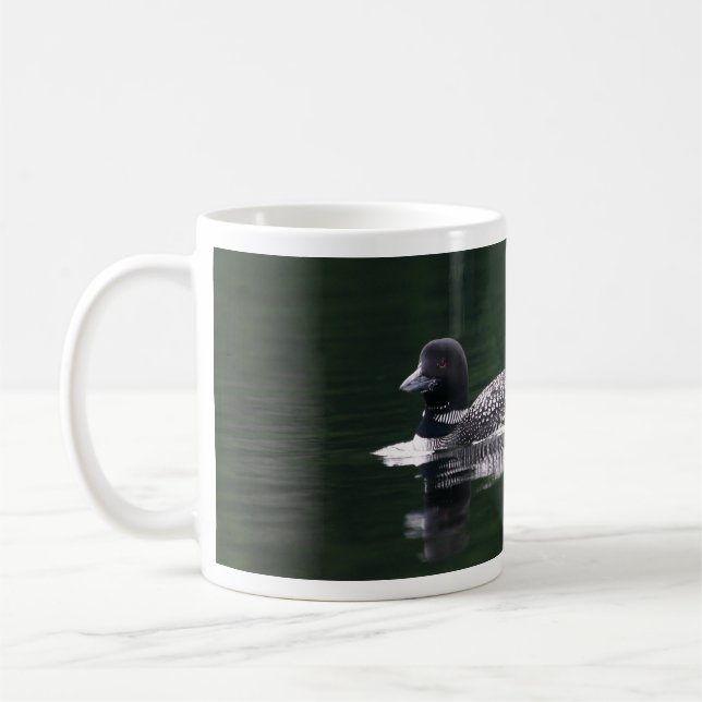 Loon swimming on Range Pond  Coffee Mug (Left)