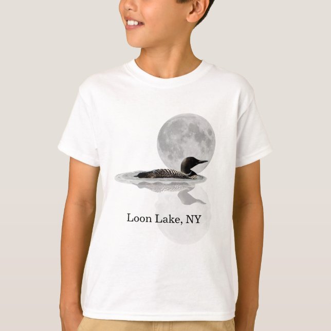 Loon Swims In Moonlight Boy Child's T-Shirt (Front)