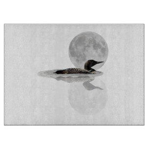 Loon Swims In The Moonlight Cutting Board
