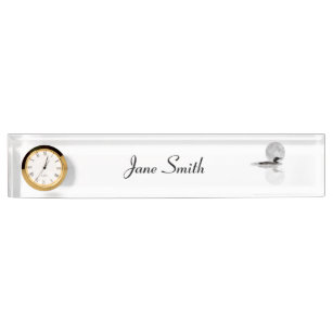 Loon Swims In The Moonlight Desk Name Plate
