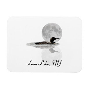Loon Swims In The Moonlight Flexible Magnet