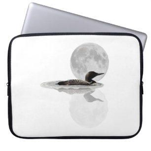 Loon Swims In The Moonlight Laptop Sleeve