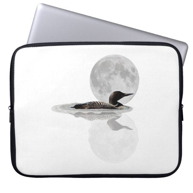 Loon Swims In The Moonlight Laptop Sleeve (Front)