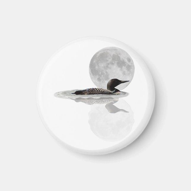 Loon Swims In The Moonlight Magnet (Front)