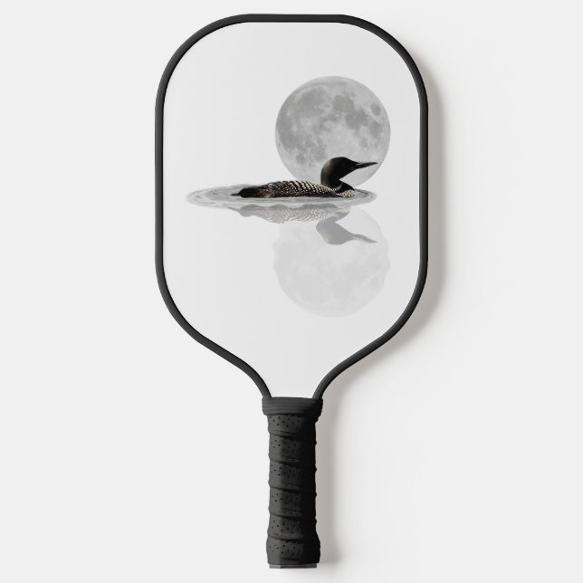 Loon Swims In The Moonlight Pickleball Paddle (Front)