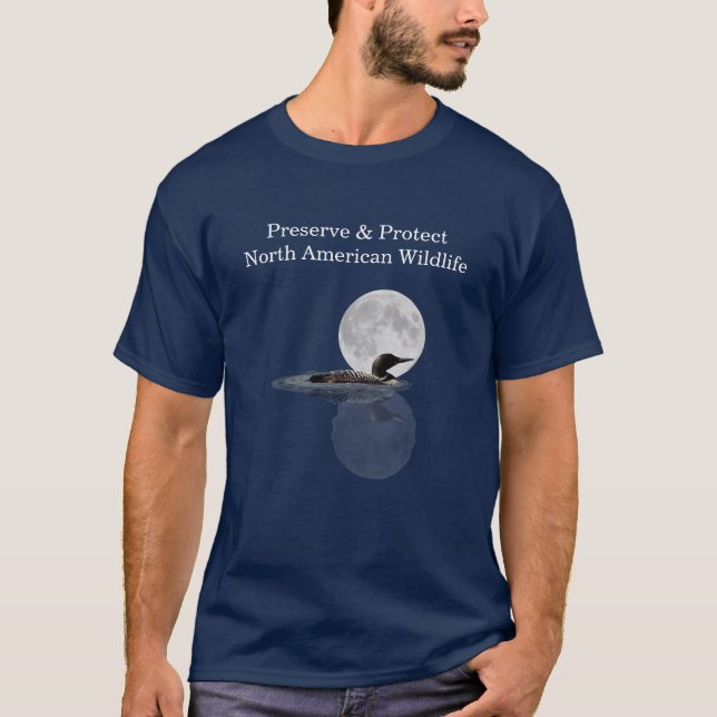 Loon Swims In The Moonlight T-Shirt (Front)