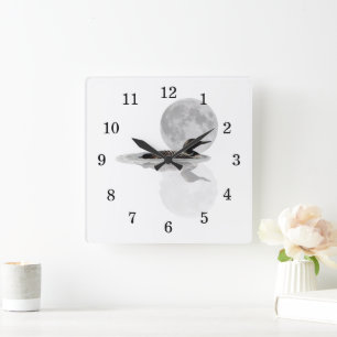 Loon Swims In The Moonlight Wall Clock