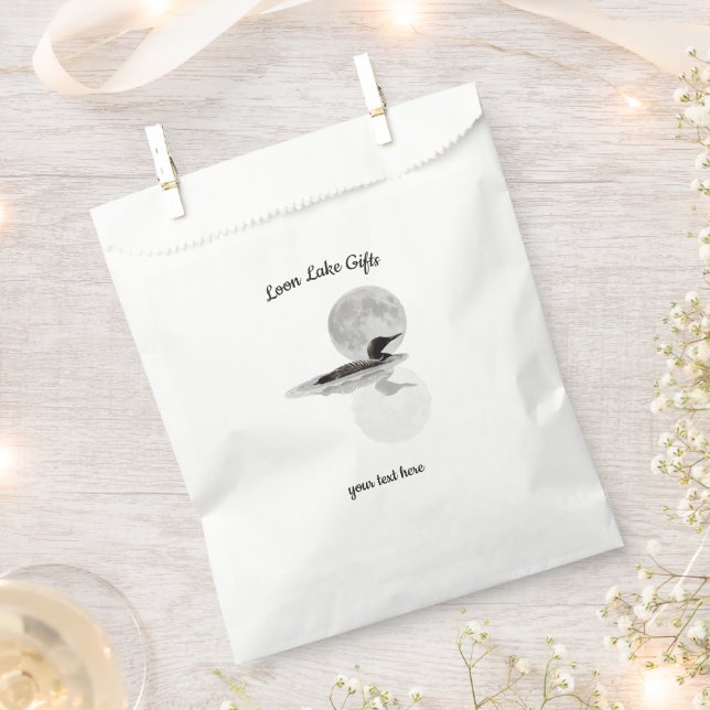 Loon Under Full Moon Favour Bag (Clipped)