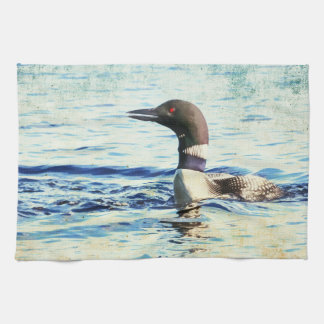Loon Watercolor Art Kitchen Towel