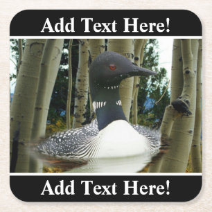 Loon Wilderness Square Paper Coaster