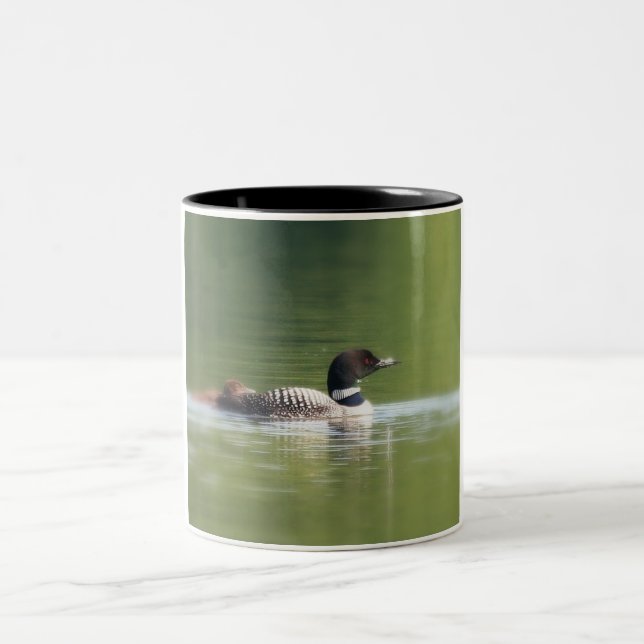 Loon with chick Coffee Mug (Center)