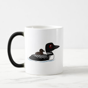 Loon with chick magic mug