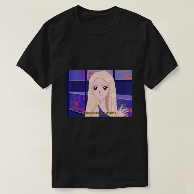 LOONA Jinsoul - Singing in the rain 90's anime Cla T-Shirt (Design Front)