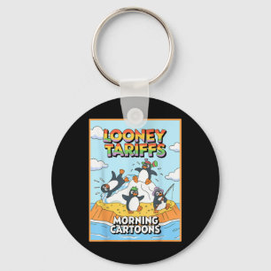 Looney Tariffs Political Injustice Funny Penguin T Key Ring