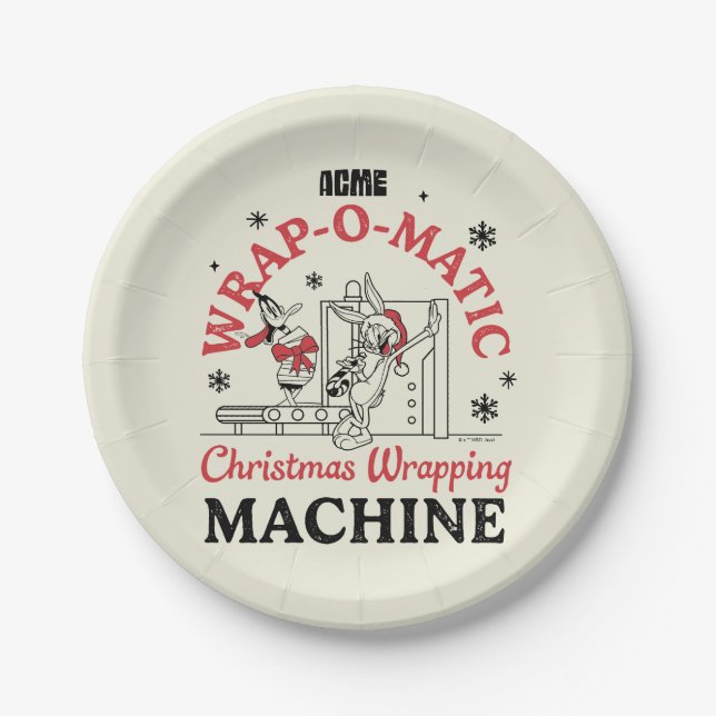 LOONEY TUNES™ | ACME Wrap-O-Matic Wrapping Machine Paper Plate (Front)