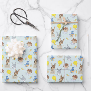 LOONEY TUNES™ Baby Shower Pattern Wrapping Paper Sheet