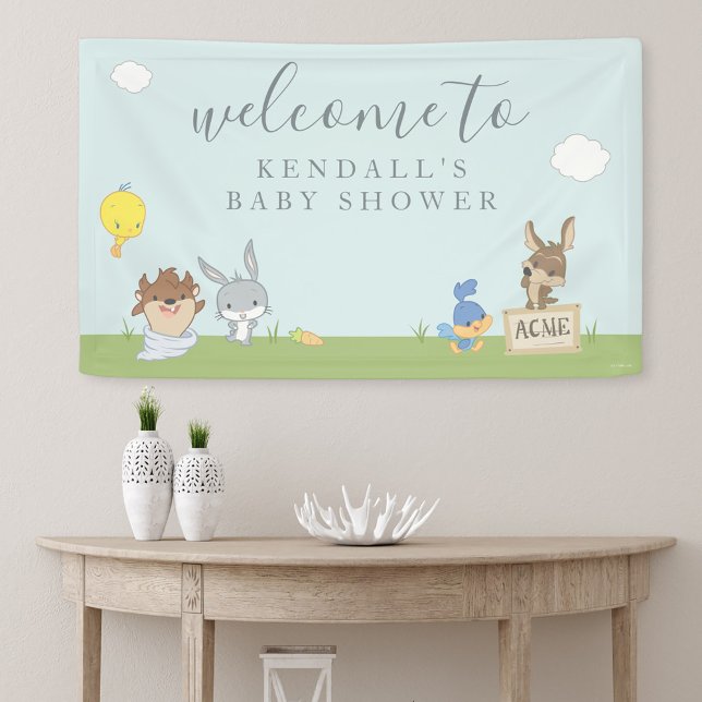 LOONEY TUNES™ Baby Shower Welcome Banner (Banner on wall)