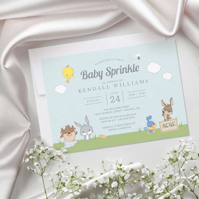 LOONEY TUNES™ Baby Sprinkle Invitation (Invite on table)