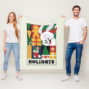 LOONEY TUNES™ BUGS BUNNY™ Holidays Badge Fleece Blanket