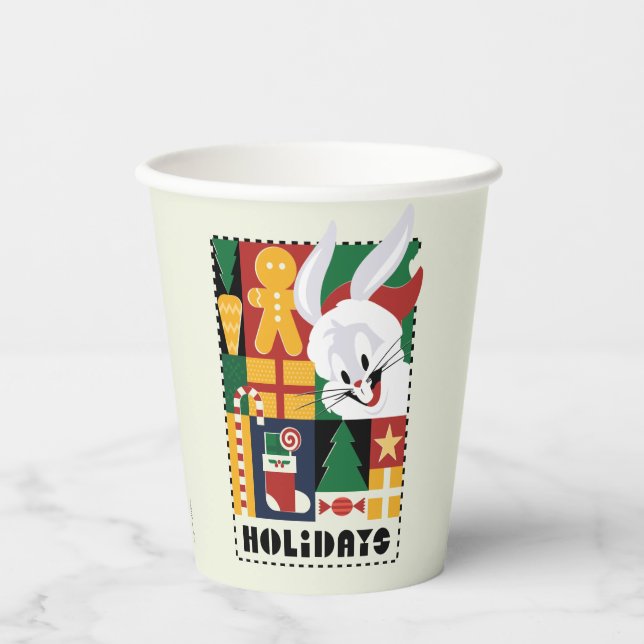 LOONEY TUNES™ BUGS BUNNY™ Holidays Badge Paper Cups (Front)