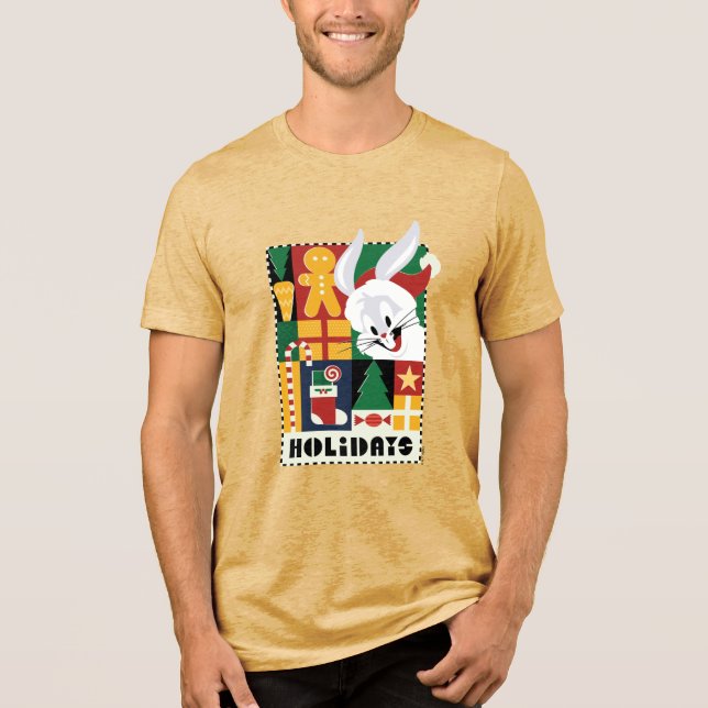 LOONEY TUNES™ BUGS BUNNY™ Holidays Badge Tri-Blend Shirt (Front)