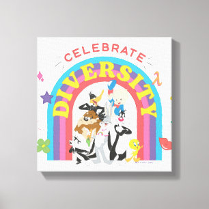 LOONEY TUNES™ - Celebrate Diversity Pride Rainbow Canvas Print