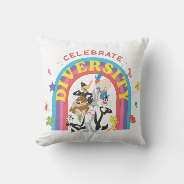 LOONEY TUNES™ - Celebrate Diversity Pride Rainbow Cushion (Front)