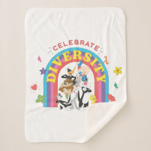 LOONEY TUNES™ - Celebrate Diversity Pride Rainbow Sherpa Blanket