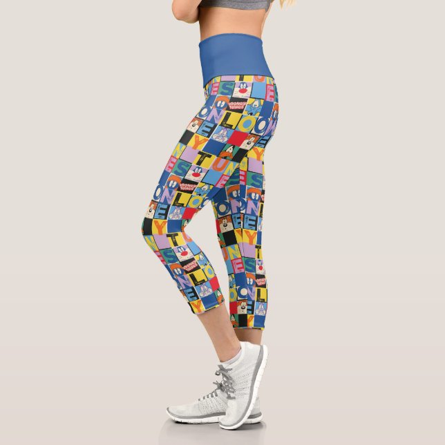 LOONEY TUNES™ Character Chequered Blocks Capri Leggings (Left)
