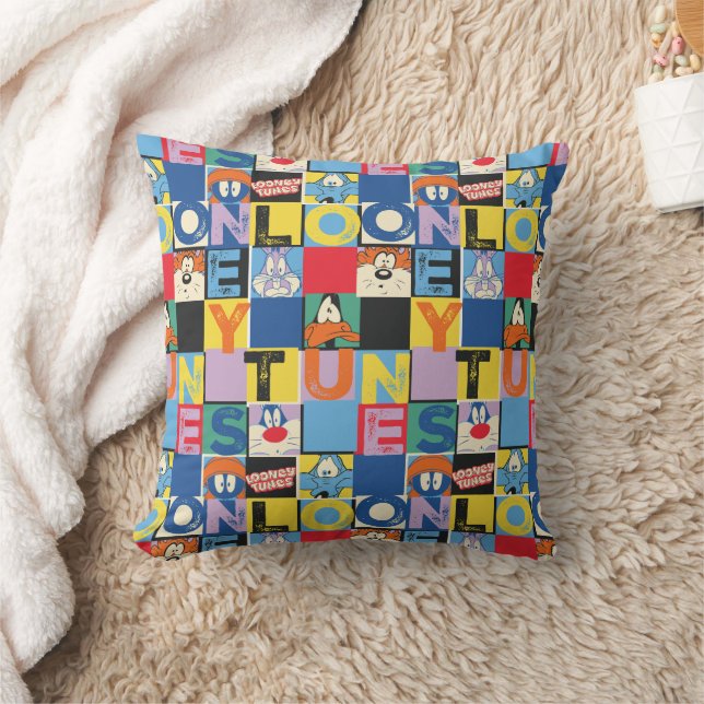 LOONEY TUNES™ Character Chequered Blocks Cushion (Blanket)