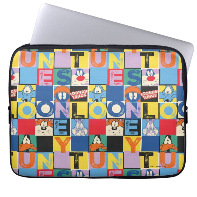 LOONEY TUNES™ Character Chequered Blocks Laptop Sleeve (Front)