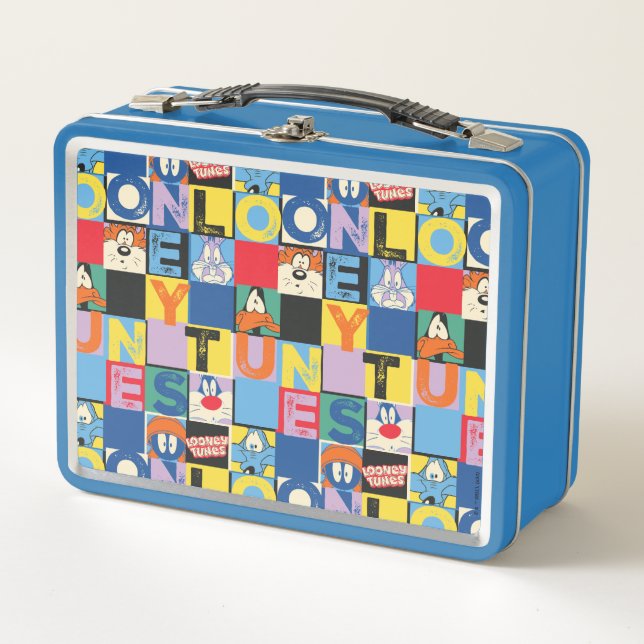 LOONEY TUNES™ Character Chequered Blocks Metal Lunch Box (Front)