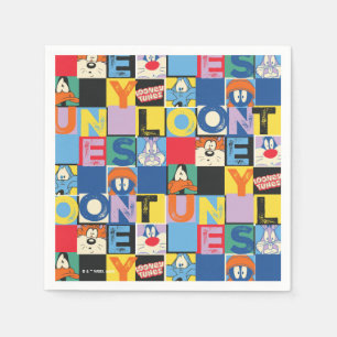 LOONEY TUNES™ Character Chequered Blocks Napkin