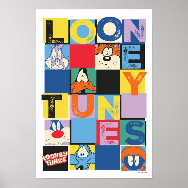 LOONEY TUNES™ Character Chequered Blocks Poster (Front)