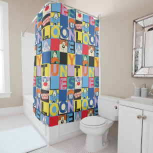 LOONEY TUNES™ Character Chequered Blocks Shower Curtain