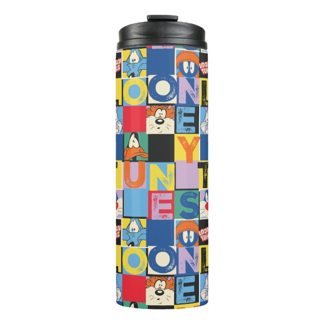 LOONEY TUNES™ Character Chequered Blocks Thermal Tumbler (Front)