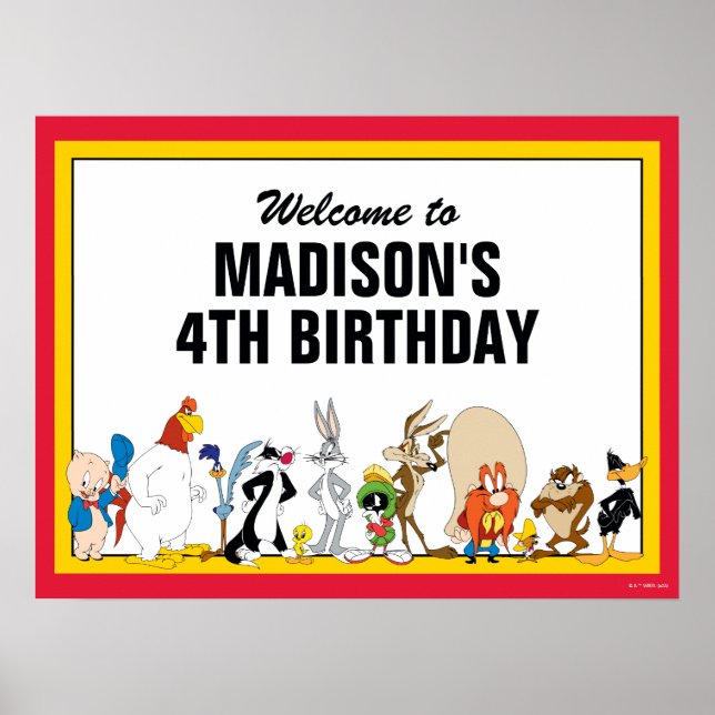 LOONEY TUNES™ Character Group | Birthday Sign (Front)