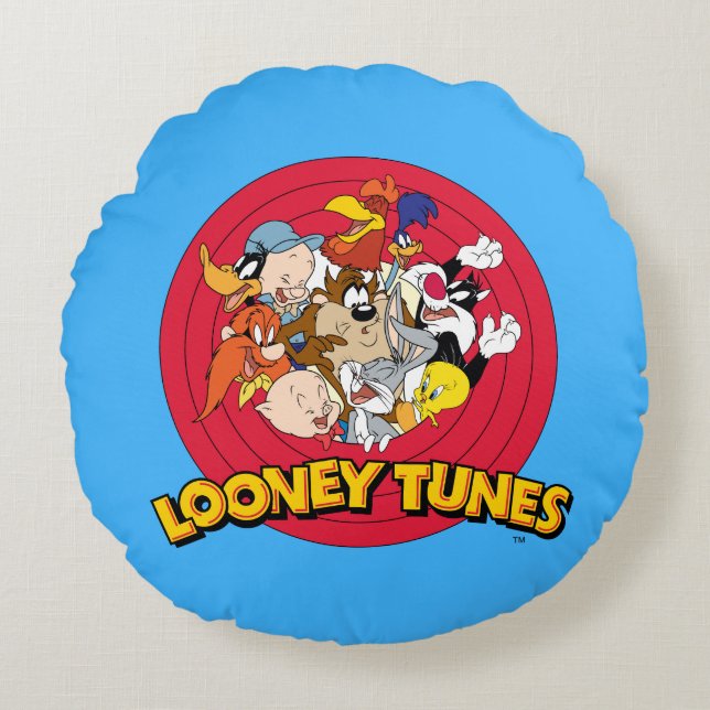 LOONEY TUNES™ Character Logo Round Cushion (Front)