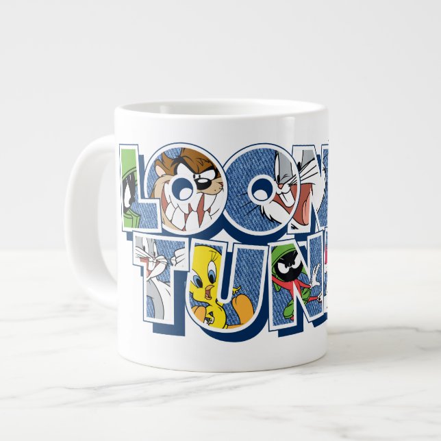 LOONEY TUNES™ Characters in Lettering Large Coffee Mug (Front Left)
