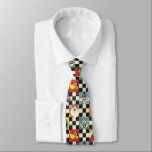 LOONEY TUNES™ Characters on Black & White Chequere Tie<br><div class="desc">LOONEY TUNES™ | Check out this fun pattern featuring  colourful Looney Tunes characters over a chequered background!</div>