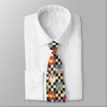 LOONEY TUNES™ Characters on Black & White Chequere Tie<br><div class="desc">LOONEY TUNES™ | Check out this fun pattern featuring  colourful Looney Tunes characters over a chequered background!</div>