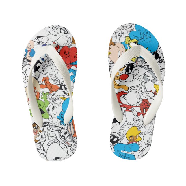 LOONEY TUNES™ Colour Pop Pattern Kid's Thongs (Footbed)