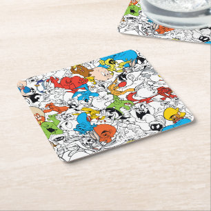 LOONEY TUNES™ Colour Pop Pattern Square Paper Coaster