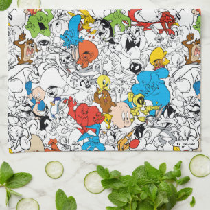 LOONEY TUNES™ Colour Pop Pattern Tea Towel