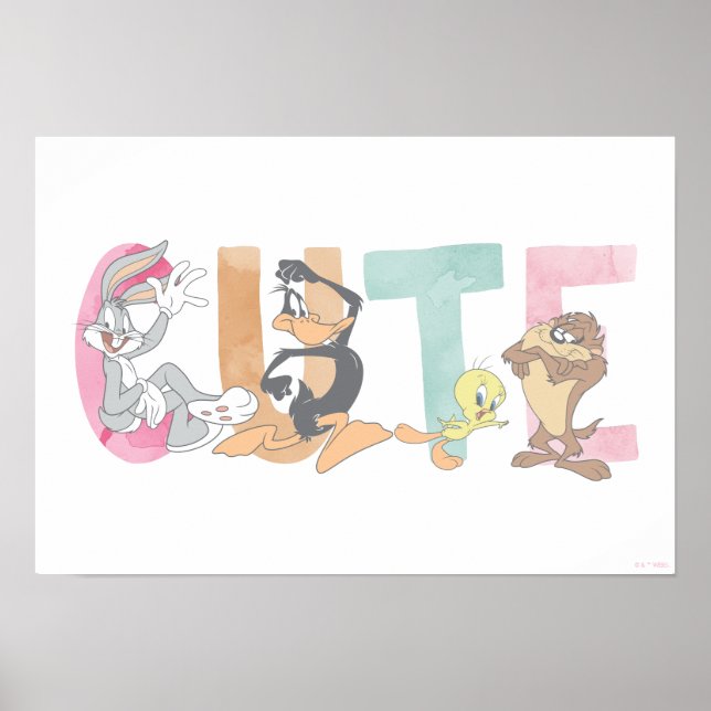 LOONEY TUNES™ Cute Watercolor Wordmark Poster (Front)