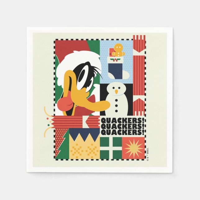 LOONEY TUNES™ DAFFY DUCK™ Holiday Quackers Napkin (Front)