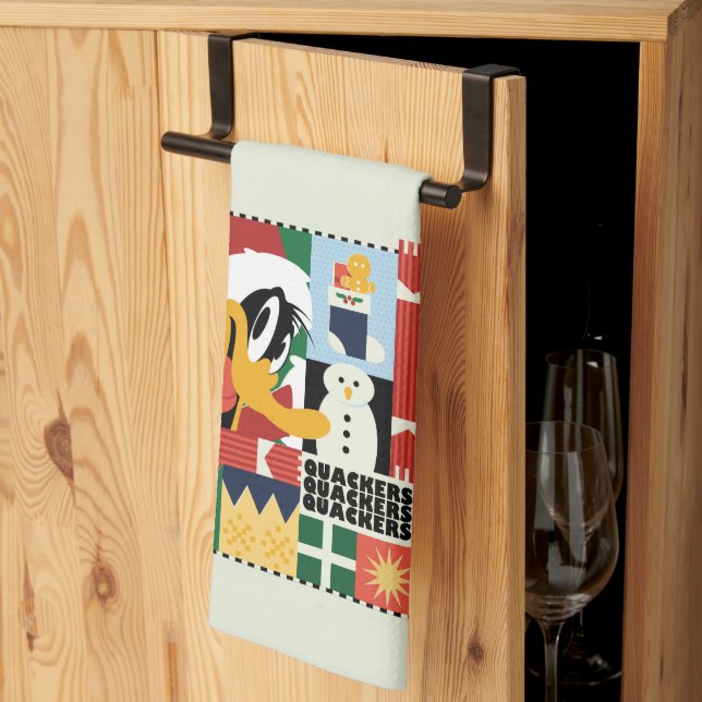 LOONEY TUNES™ DAFFY DUCK™ Holiday Quackers Tea Towel (Thirds Fold)