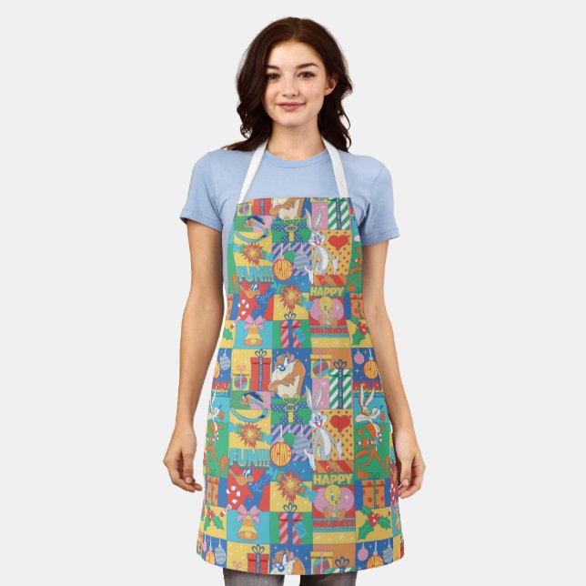LOONEY TUNES™ | Happy Holidays Christmas Pattern Apron (Worn)